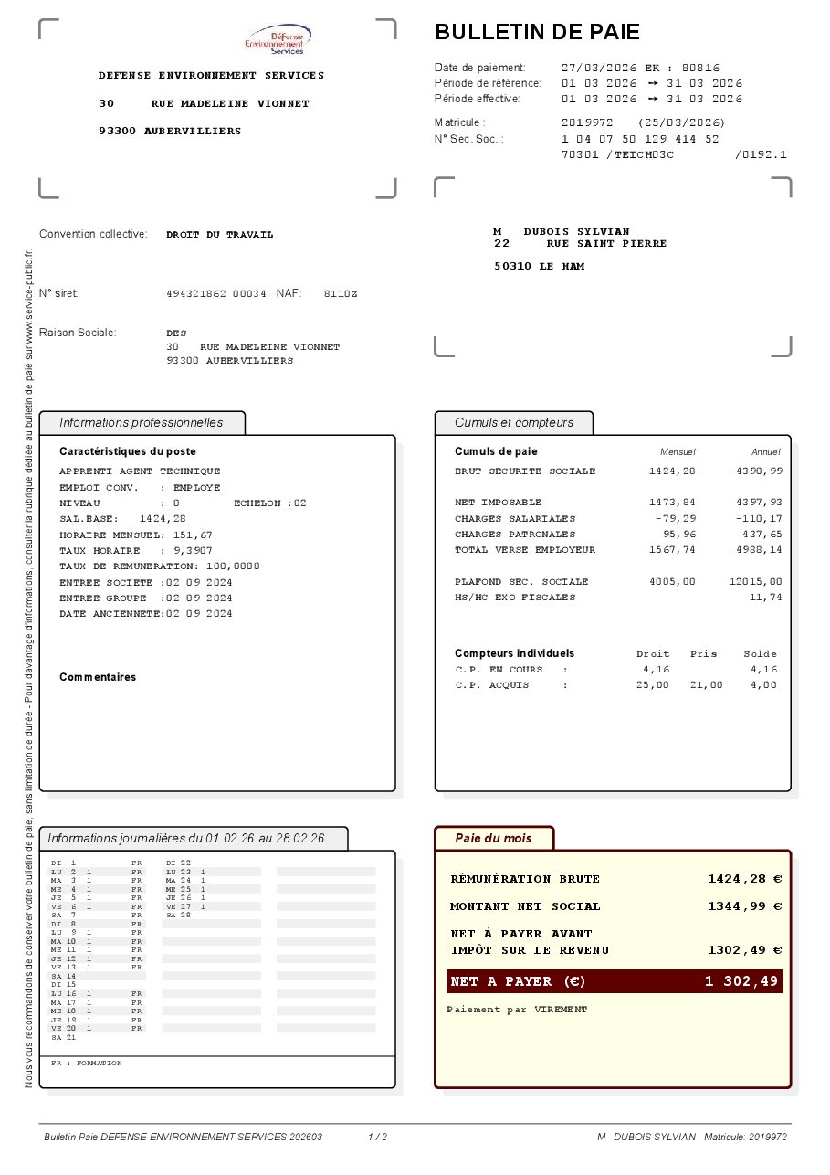 Aperçu de Bulletin_Paie_-_2026-03_-_Matricule_2019972.pdf