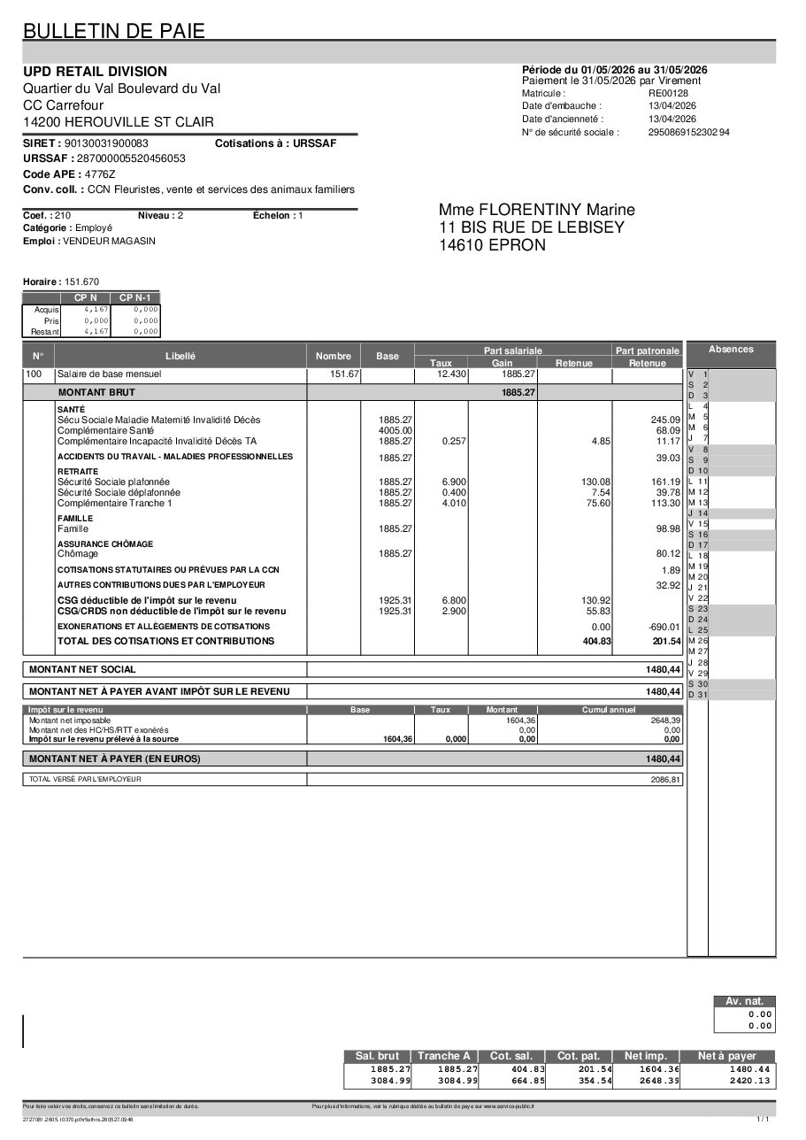 Aperçu de Bulletin de paie UPD Mai 2026.pdf