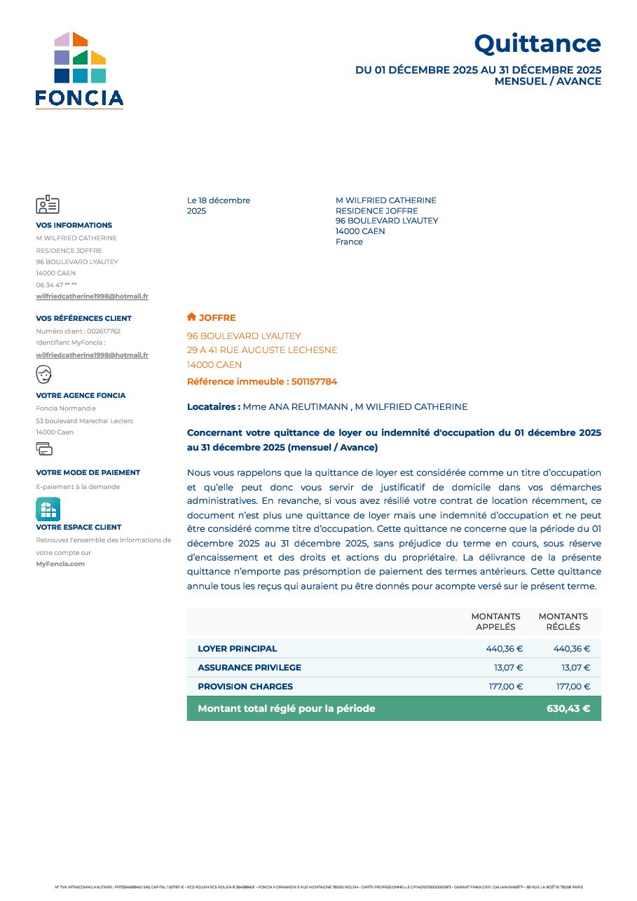 Aperçu de Quittance de loyer du 01 12 2025 au 31 12 2025.pdf