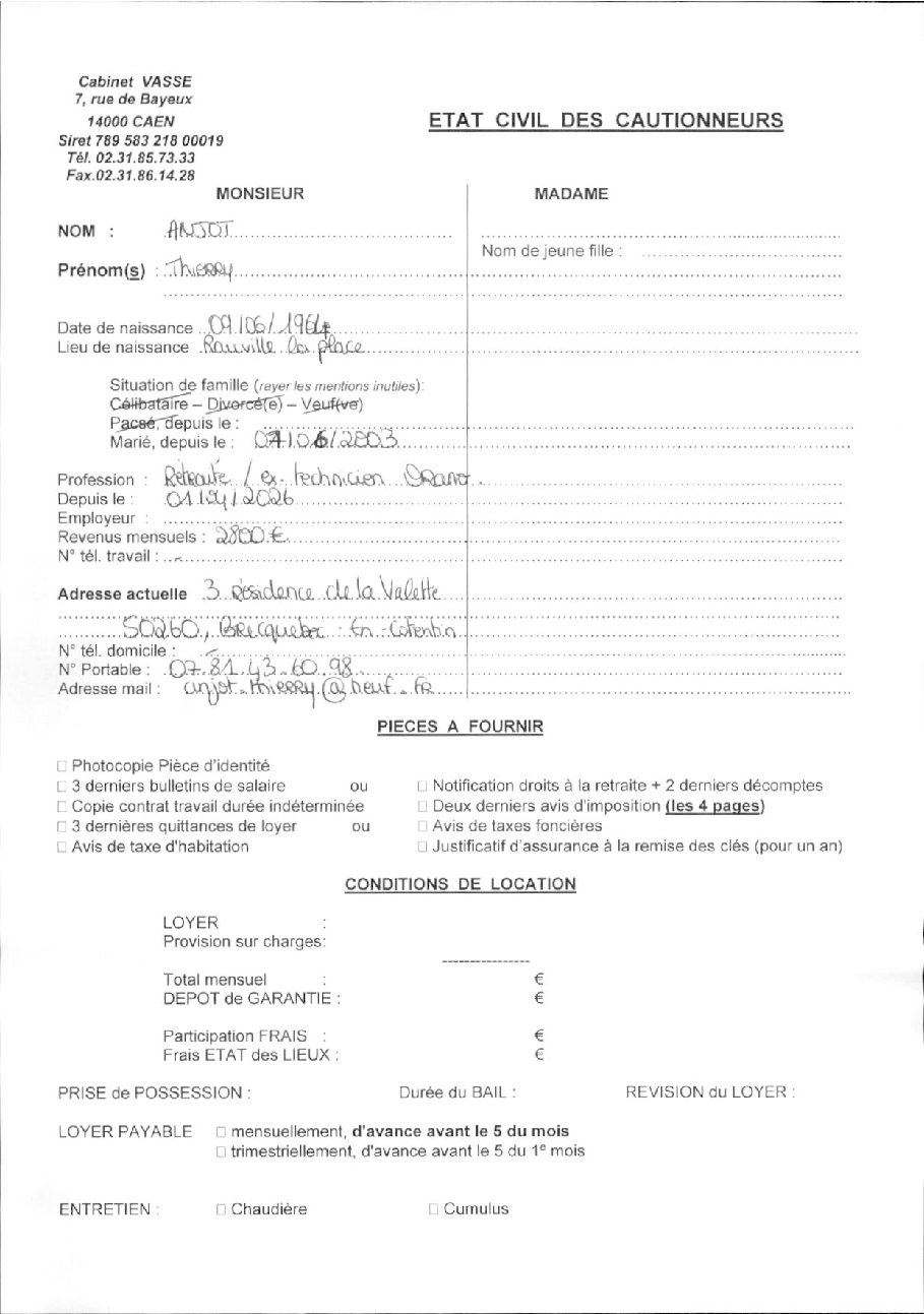Aperçu de Fiche candidat