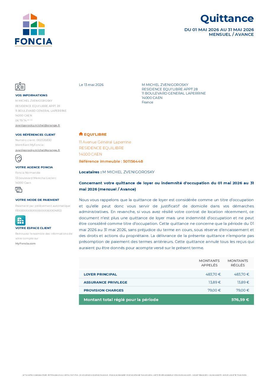 Aperçu de Quittance de loyer du 01 05 2026 au 31 05 2026.pdf