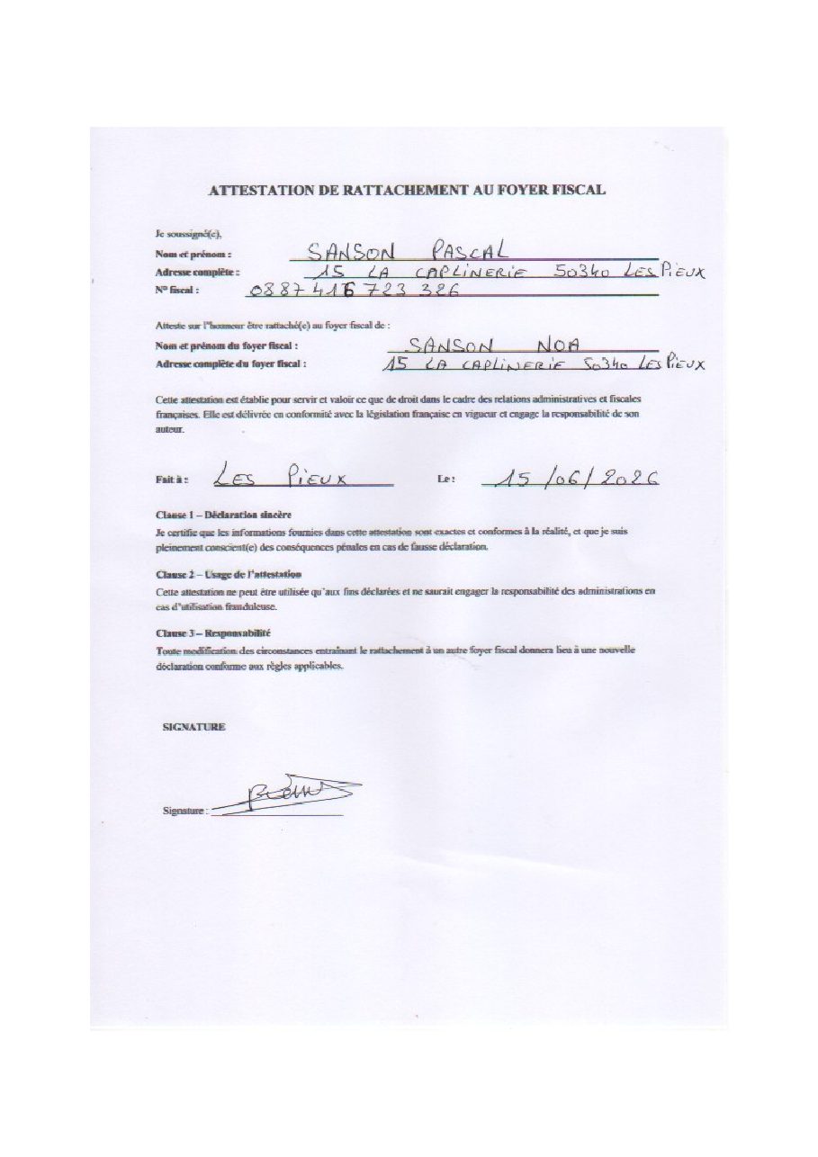 Aperçu de Attestation rattachement au foyer fiscal de Mr SANSON Pascal.pdf