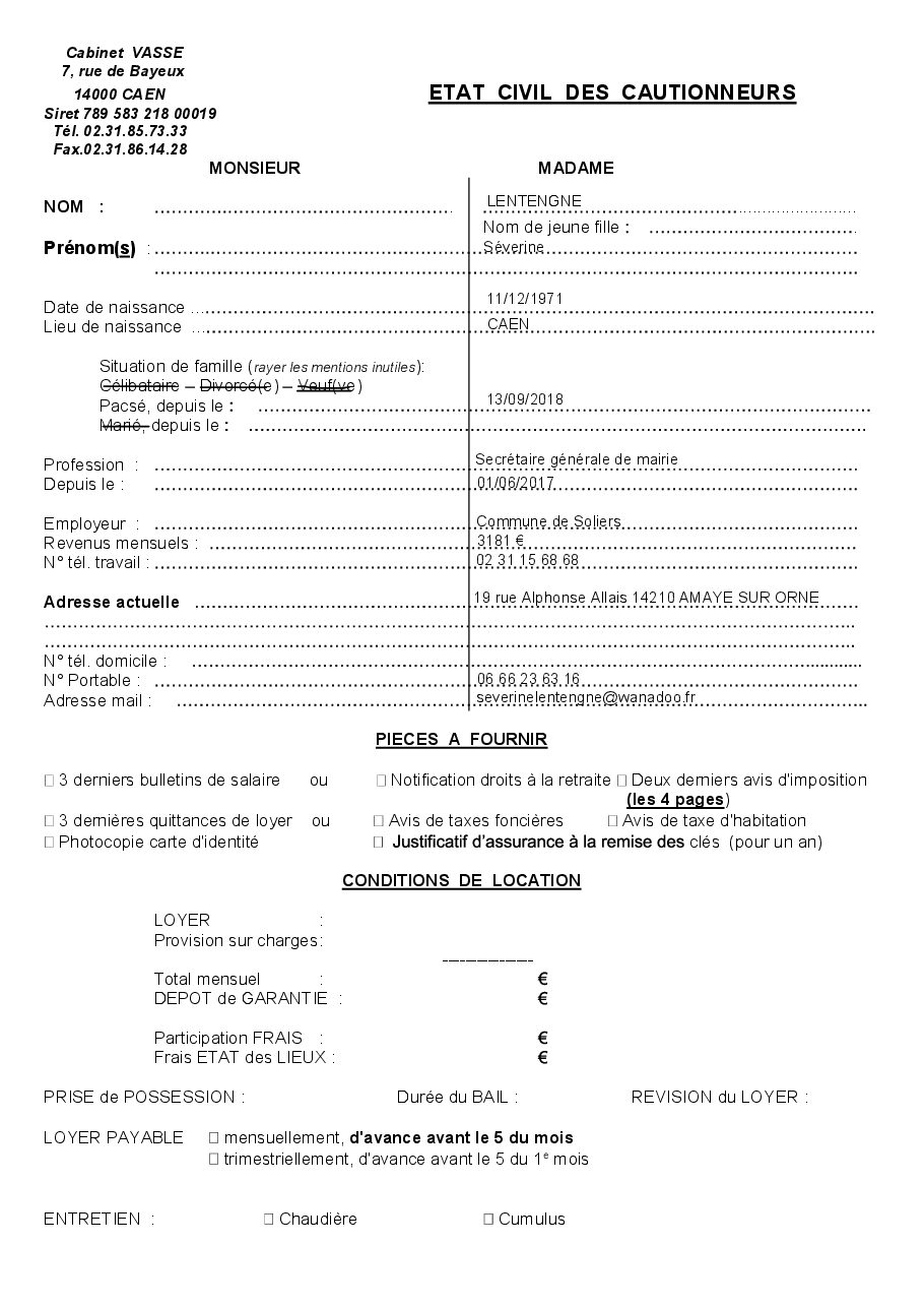 Aperçu de Fiche cautionneur 2