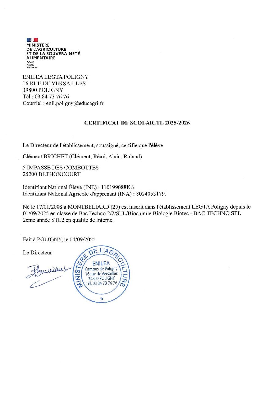 Aperçu de BRICHET Clément - Certificat de scolarité 2025-2026.pdf