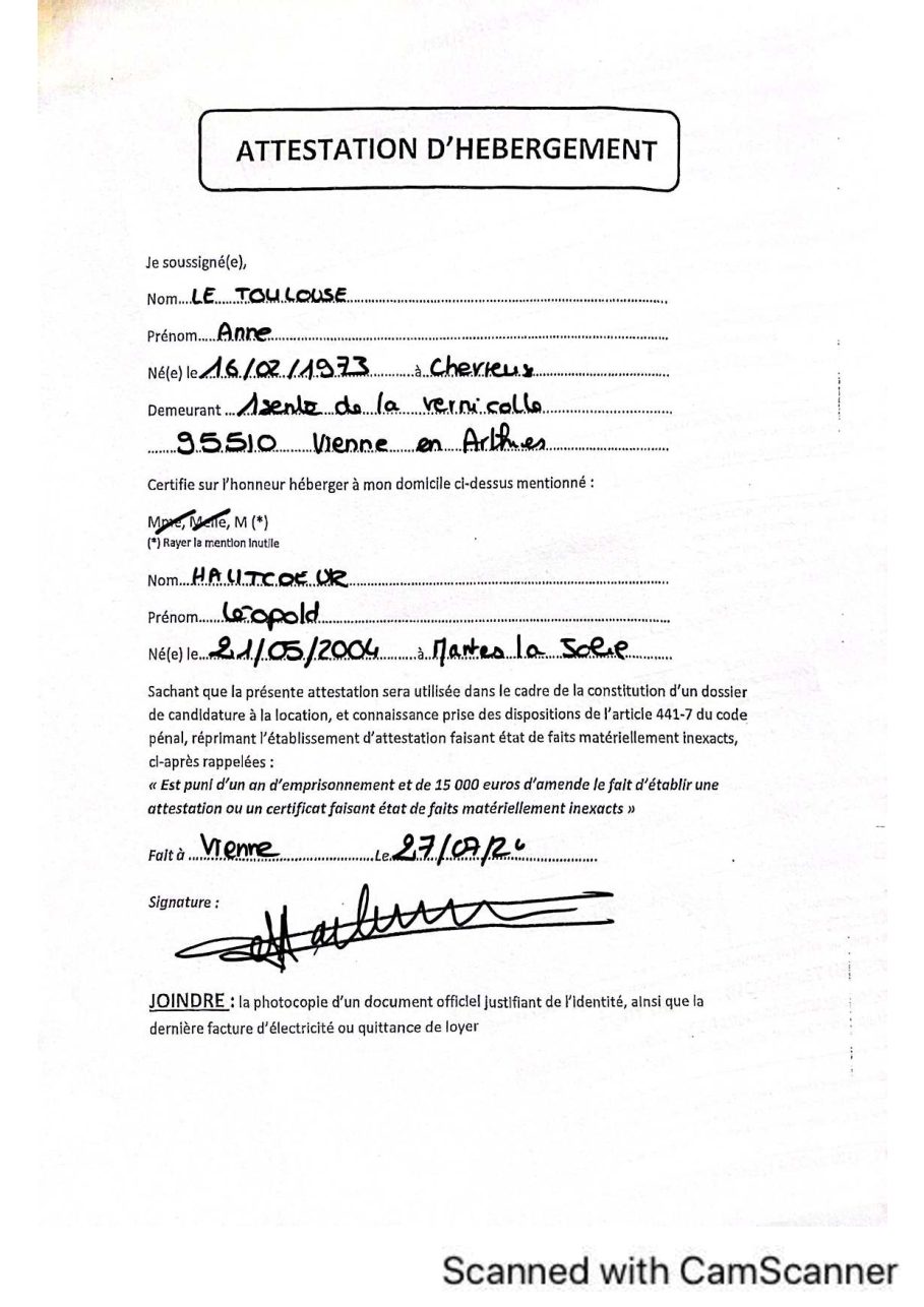 Aperçu de Attestation hébergement .pdf