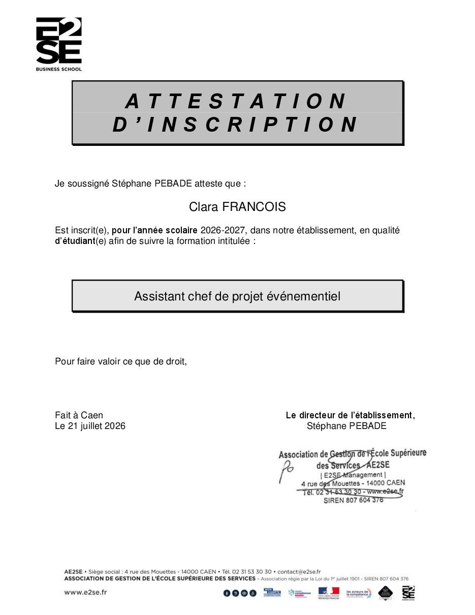 Aperçu de ATTESTATION INSCRIPTION ETUDIANT.pdf