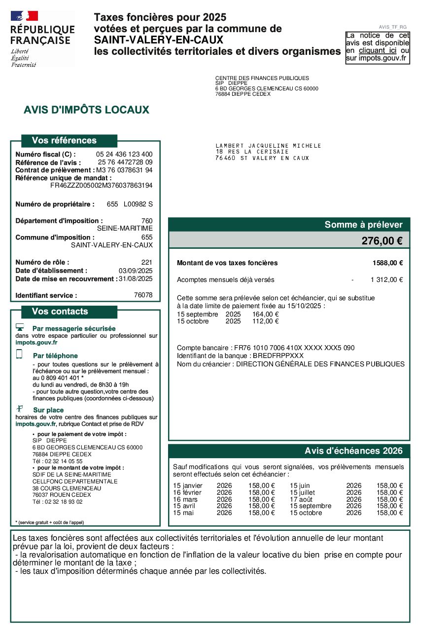 Aperçu de Avis_de_taxes_foncieres_2025 Mme LAMBERT Jacqueline.pdf