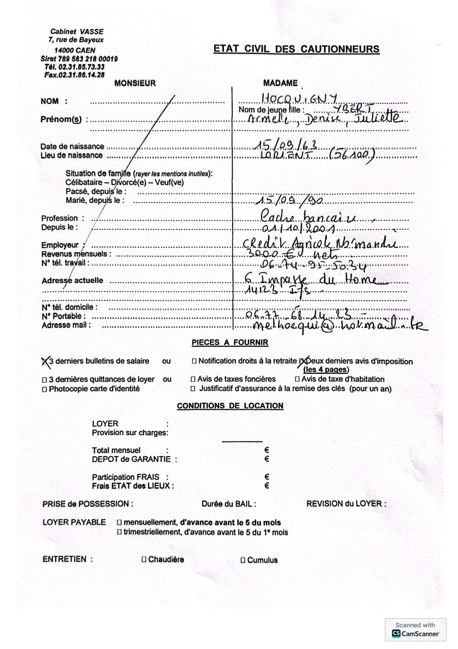 Aperçu de Fiche garant 1