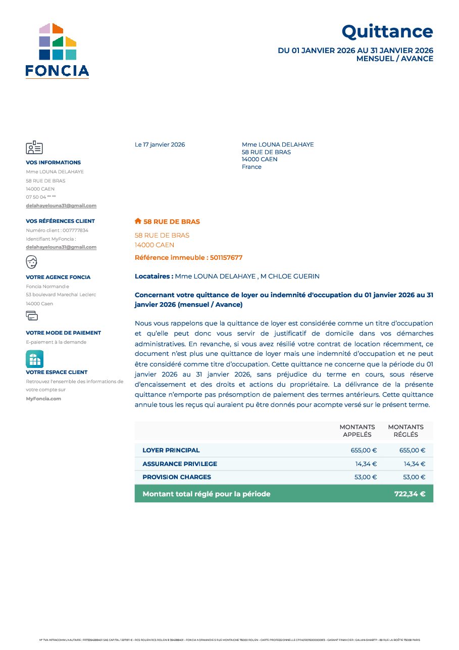 Aperçu de Quittance de loyer du 01 01 2026 au 31 01 2026.pdf