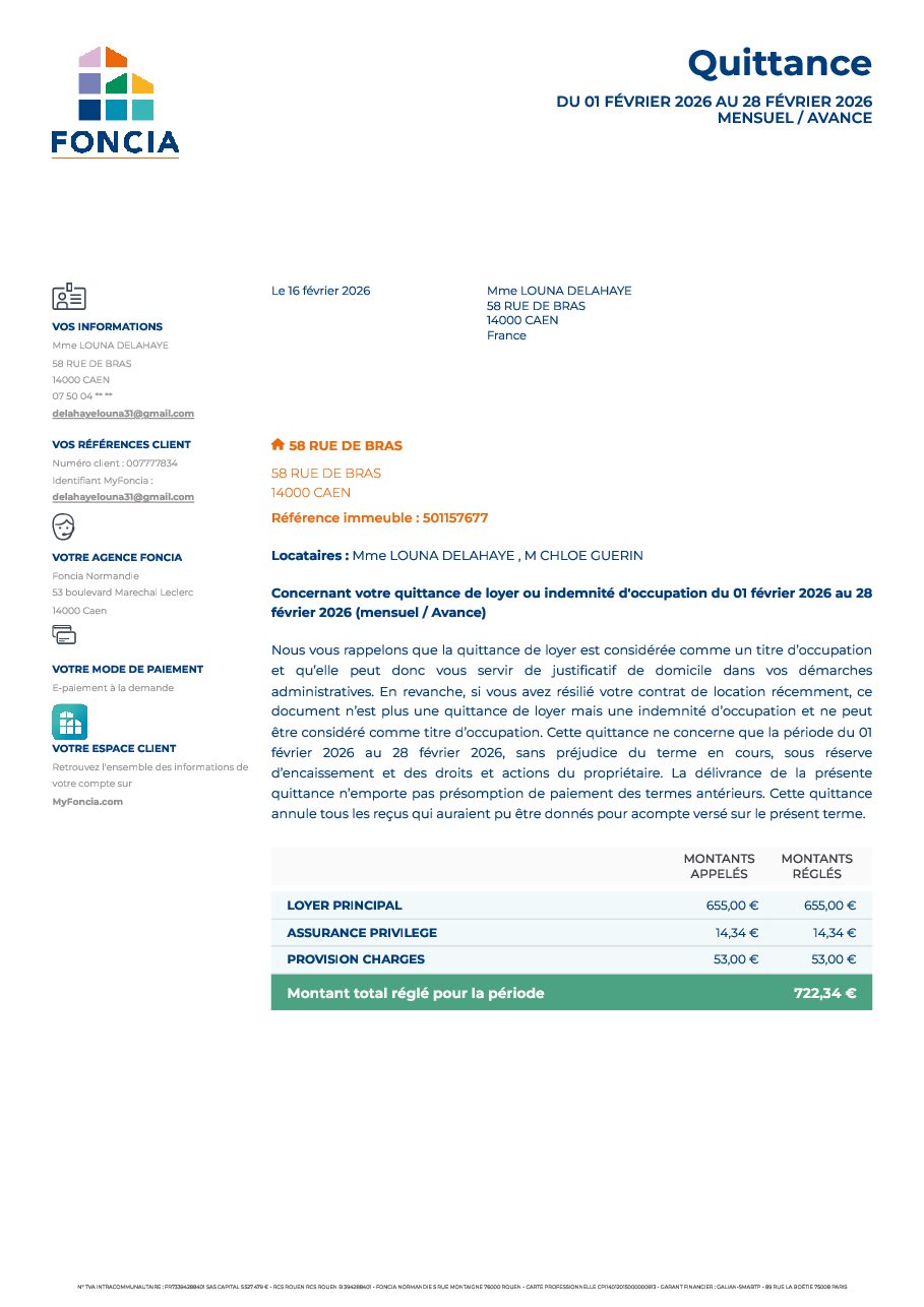 Aperçu de Quittance de loyer du 01 02 2026 au 28 02 2026.pdf