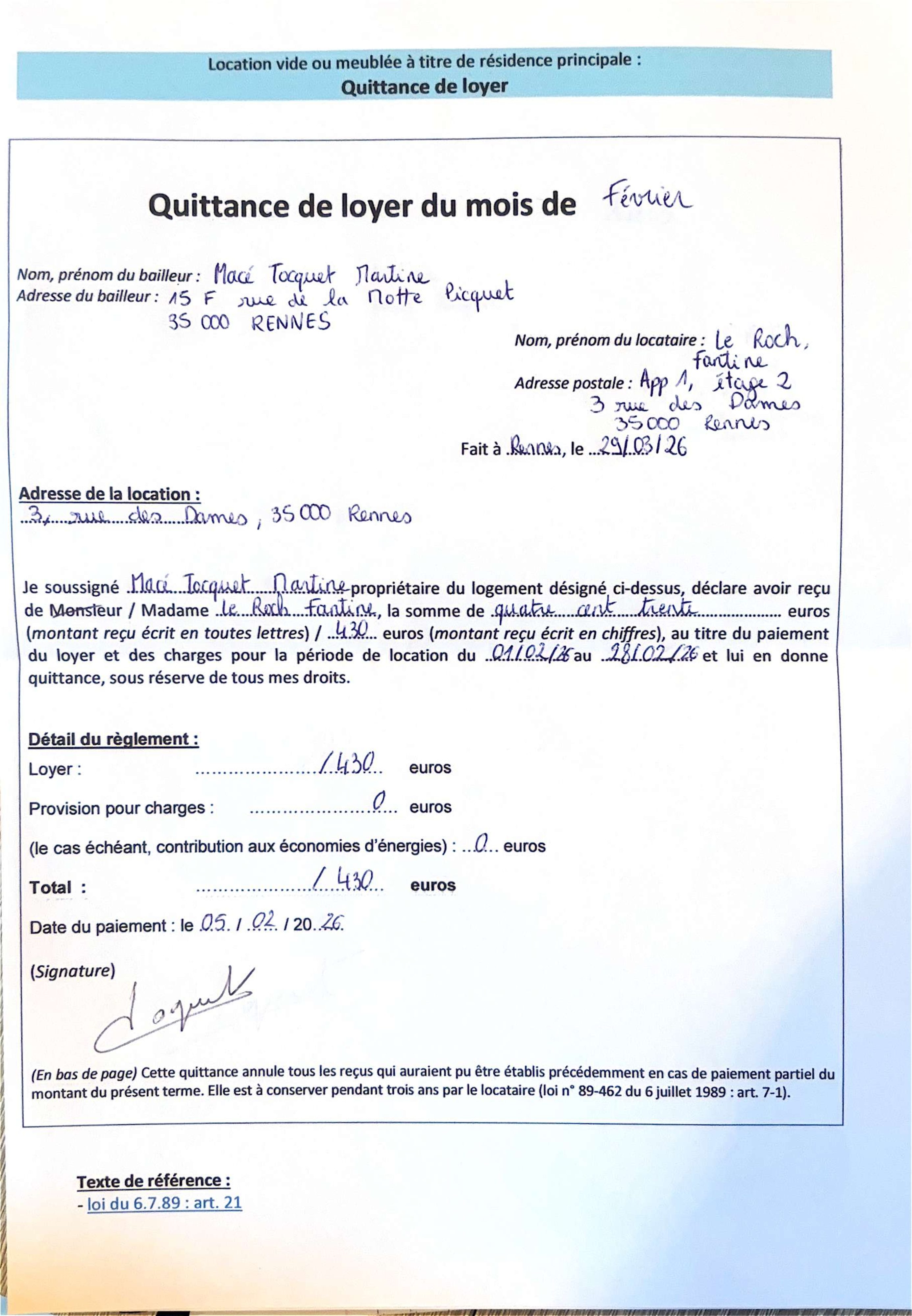 Aperçu de Quittance de loyer Février _compressed.pdf