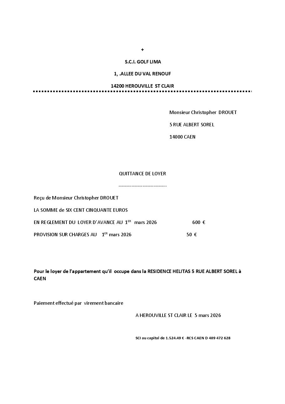 Aperçu de QUITTANCE DE LOYER DROUET  mars 2026.pdf