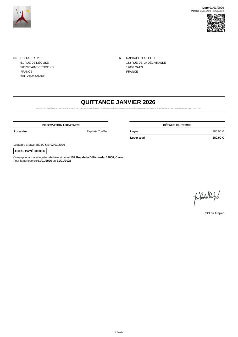 Aperçu de Quittance_La_Delivrande_Raphael_Toufflet_1_janvier_2026.pdf